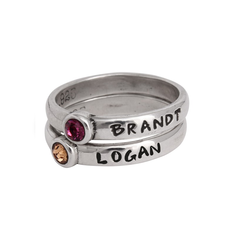 Personalized Mothers Stack Name Rings