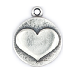 Silver lucky heart charm