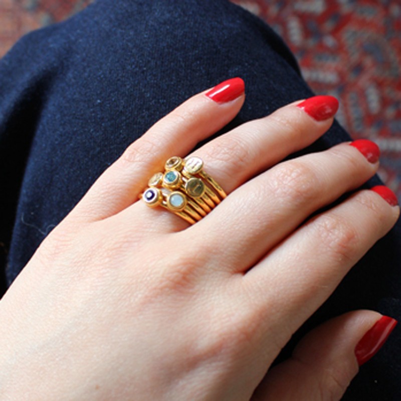 Stackable Rings in Gold for Mom of Four Children