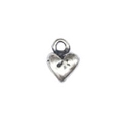 Silver puff heart charm