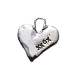 Silver stamped cross charm