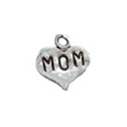 Silver Mom Heart charm