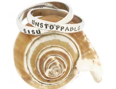 Empowered, Unstoppable-Sisu Double Sterling Silver Ring