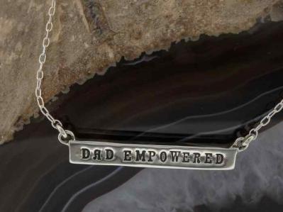 Empowered - Dad Empowered Silver Bar Necklace