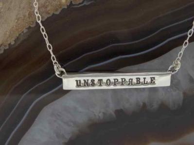 Empowered, Unstoppable Silver Bar Necklace