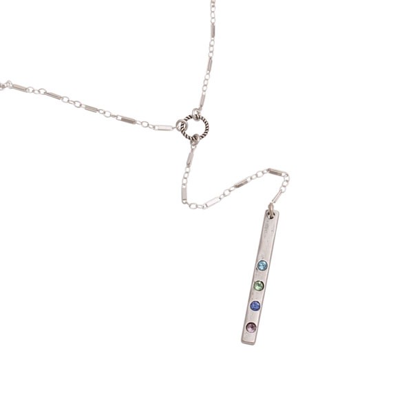 lariat birthstone bar necklace