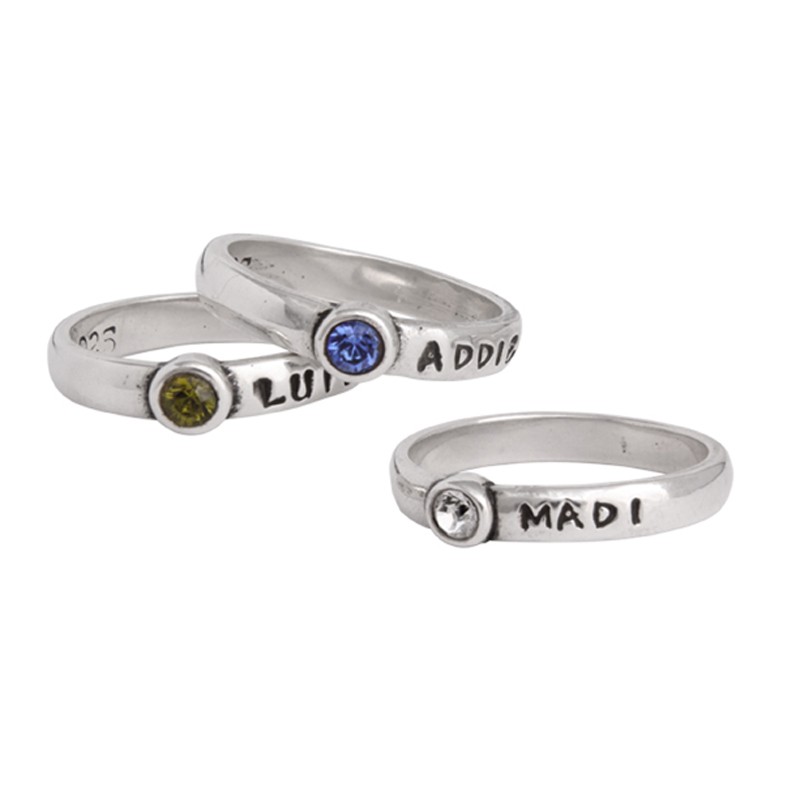 Grandmothers Birthstone Name Ring Stackable