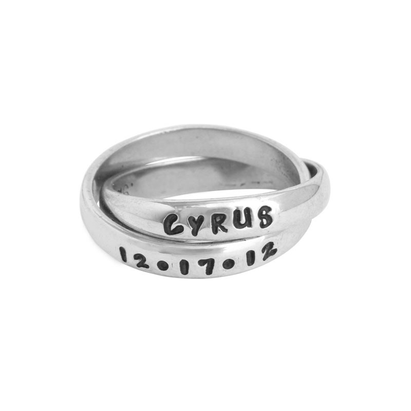 grandmothers ring with grandchilds name and birthdate