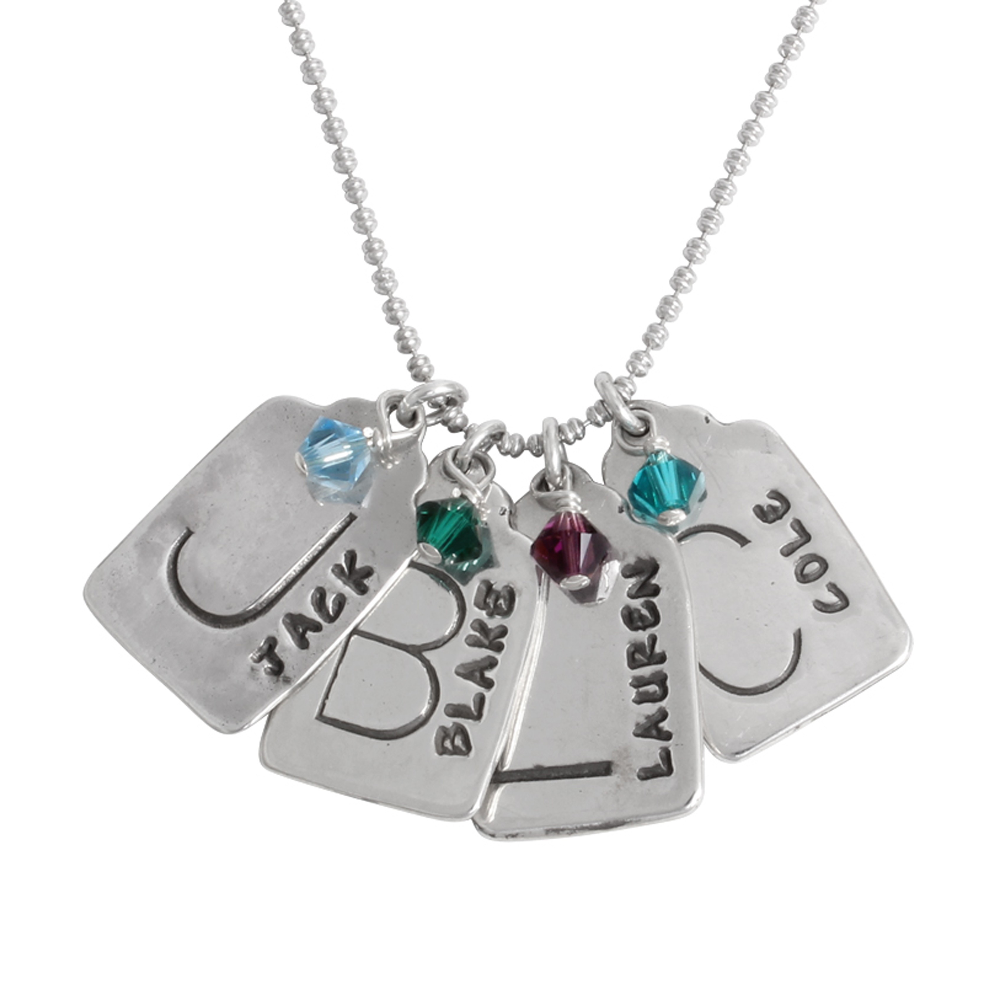 Mother's Charm Necklace Silver, Stamped 