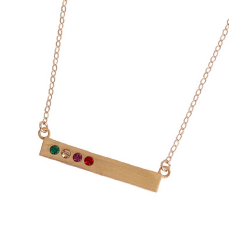 gold birthstone bar necklace for mom