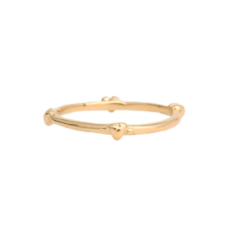 gold band with hearts