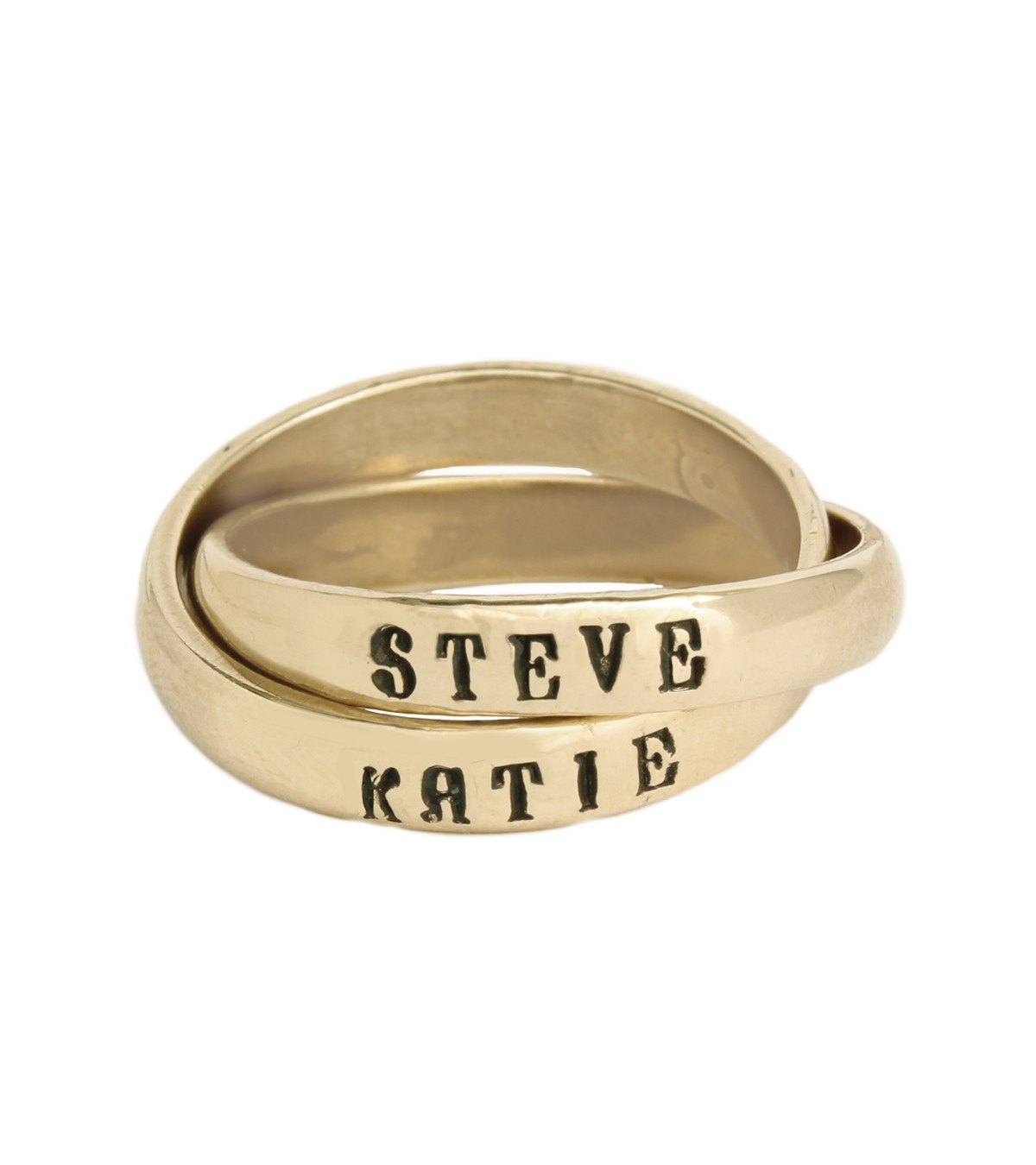 Gold Custom Grandmother's Name Rings, Double