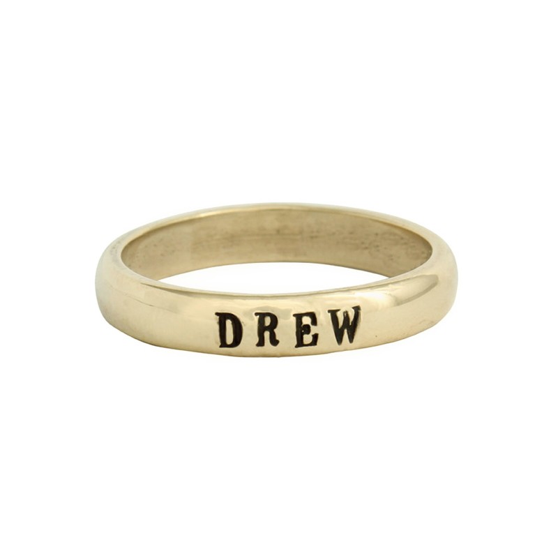 Personalized Gold Grandmothers Ring on Model