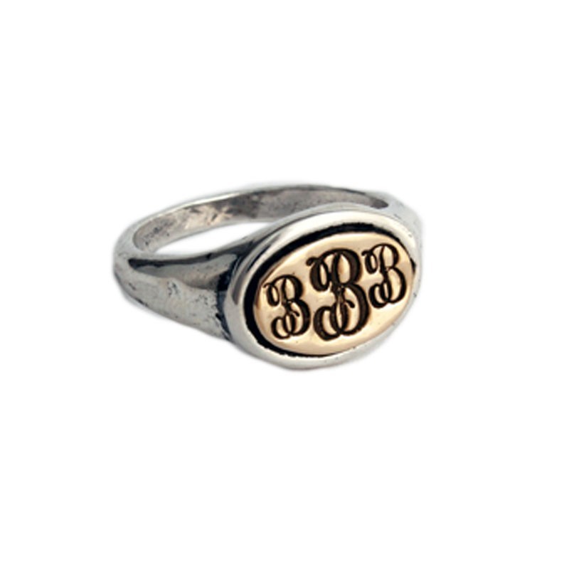Monogrammed Graduation Rings for Her, Silver