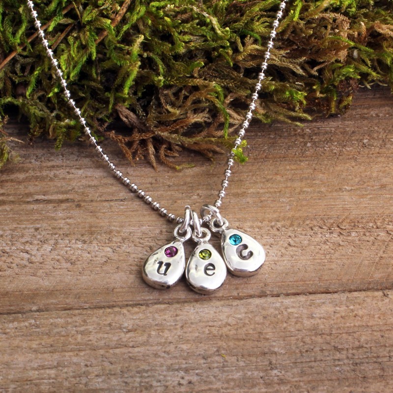 Personalized Birthstone Charm Necklace for Moms