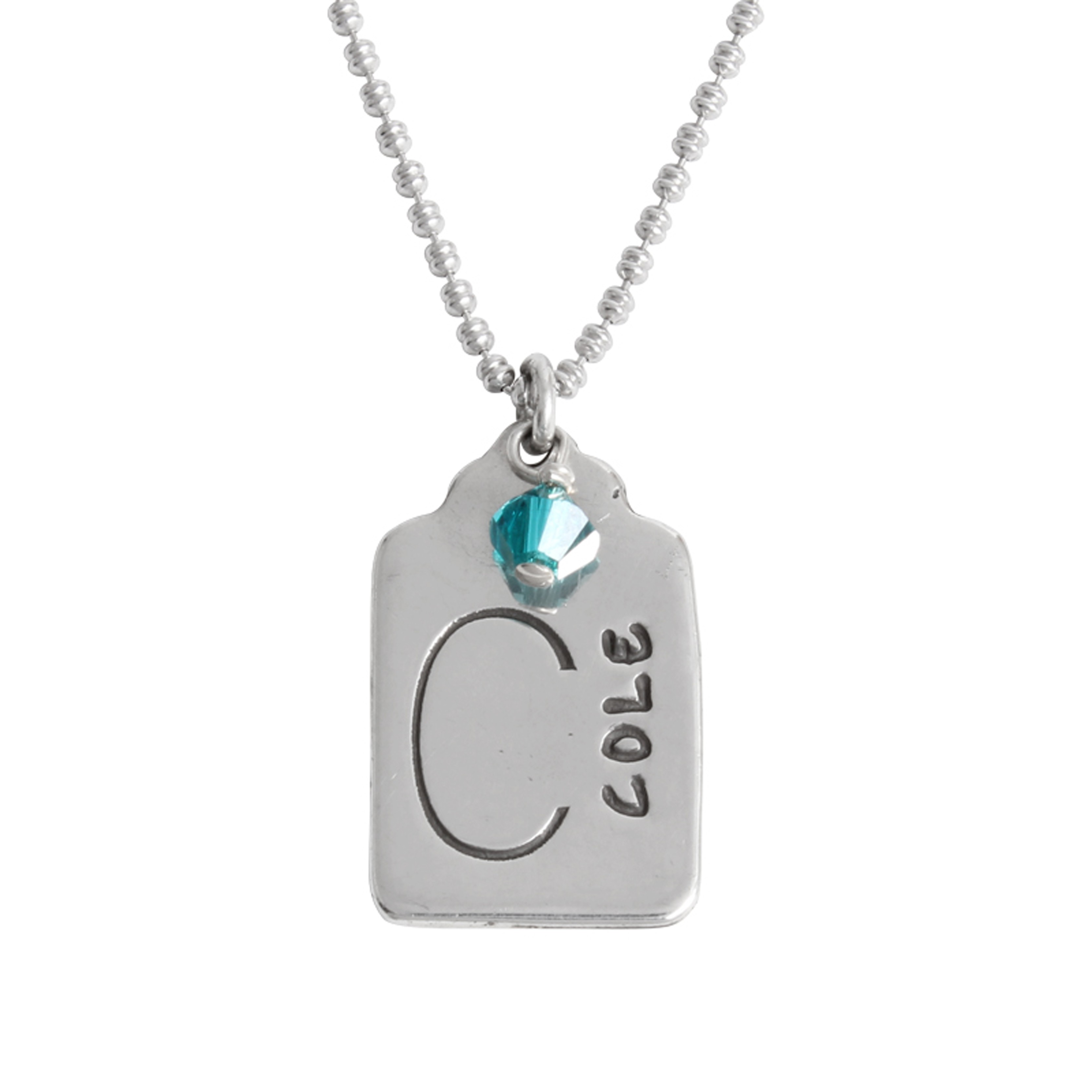 stamped name charm