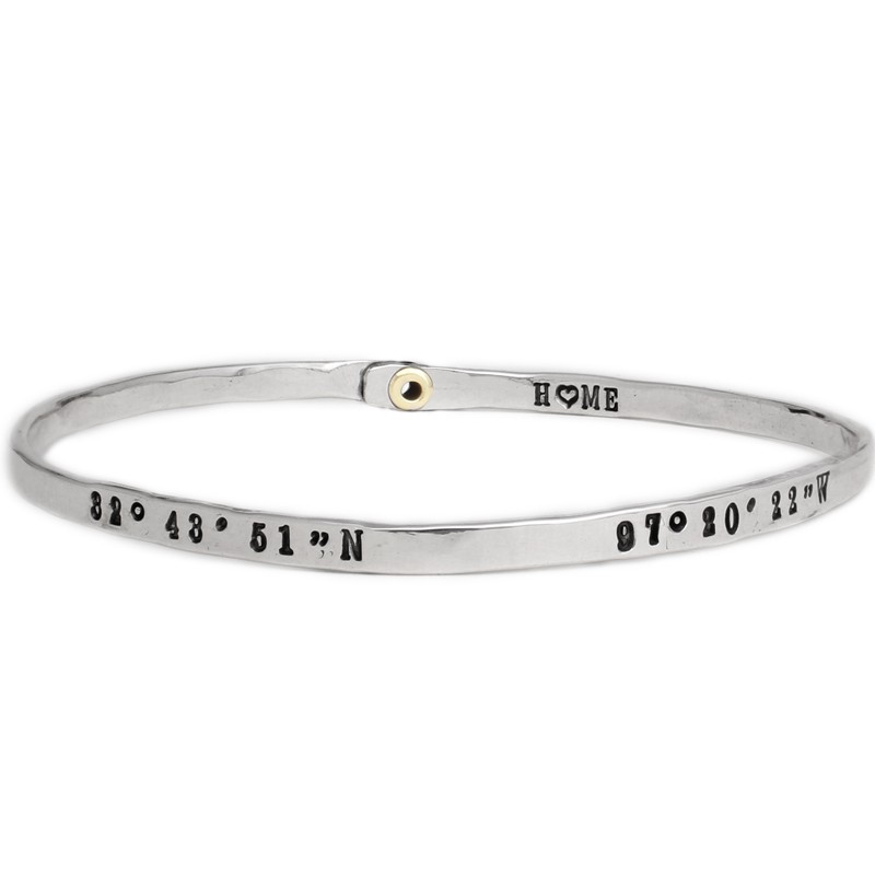 personalized latitude longitude bracelets in sterling silver by www.nelleandlizzy.com