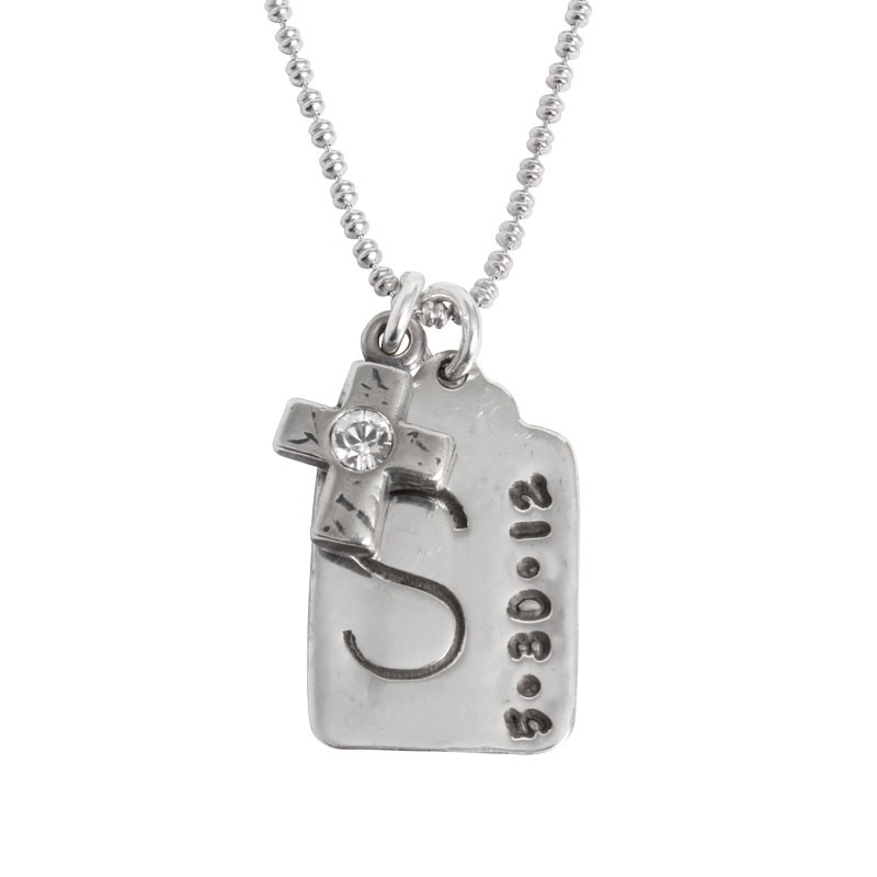Personalized Memorial necklace, stamped