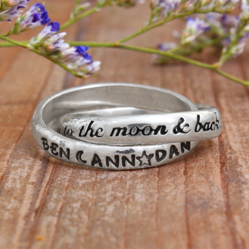 I love you to the moon and back mothers ring