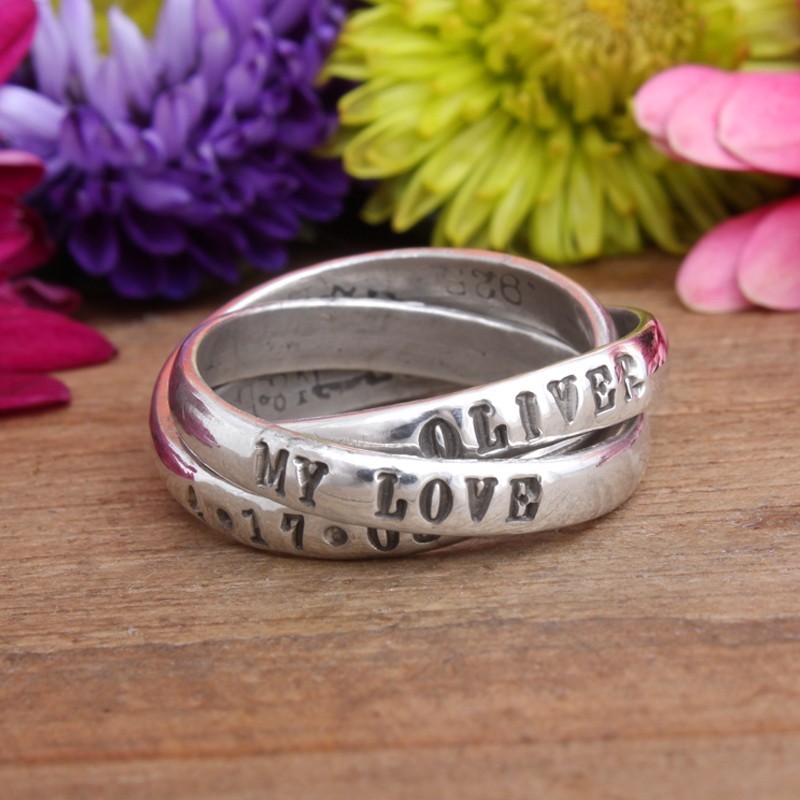 Mother of One Family Ring With Name and Date