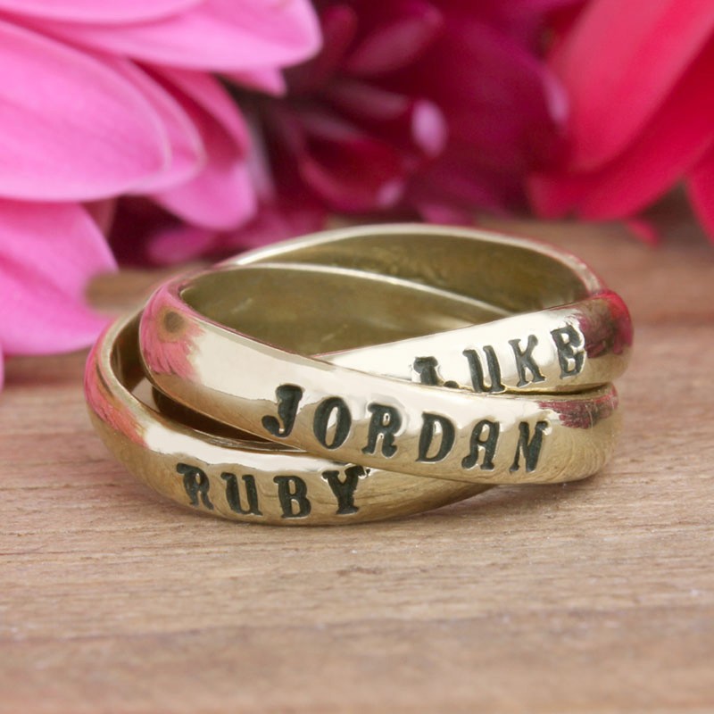 Gold Name Ring Personalized Bands