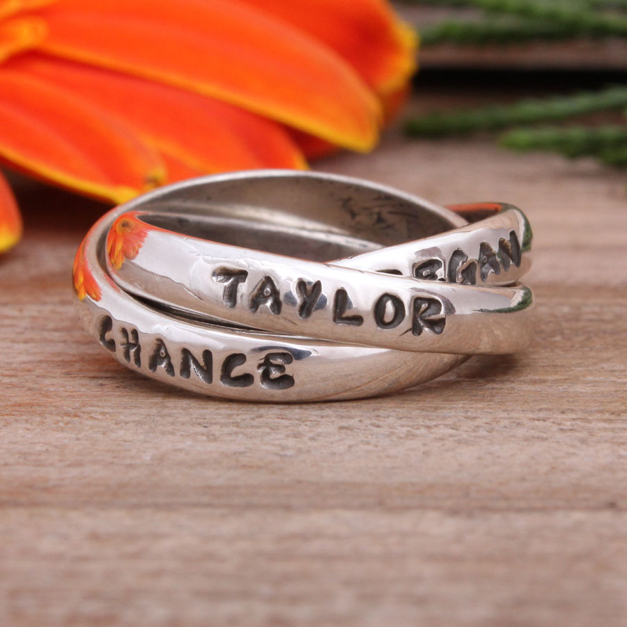 Stamped Grandmother's Name ring