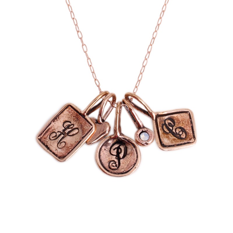 rose gold charm necklace