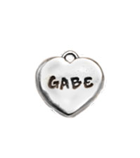 Silver stamped mini heart charm