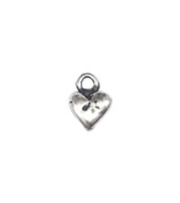 Silver puff heart charm