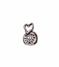 Silver Mini Heartburst charm