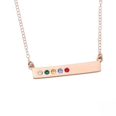 rose gold birthstone necklace