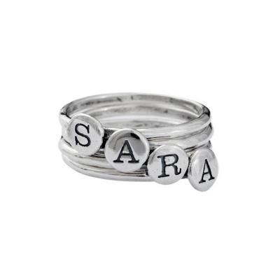 Stackable Rings with Initials | Sterling Silver Initial Rings