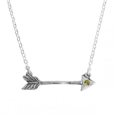 Arrow necklace with birthstone