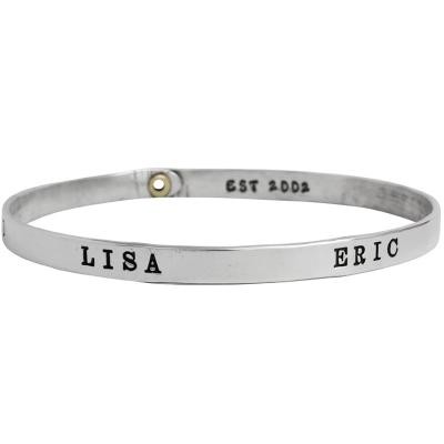 Mother's bracelet stamped with names