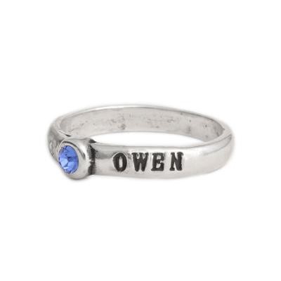 initial mother birthstone ring