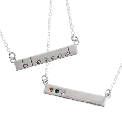 silver bar necklace