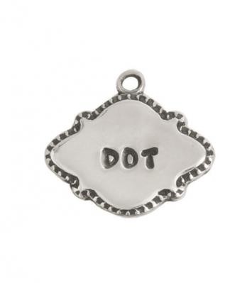 Silver stamped name charm