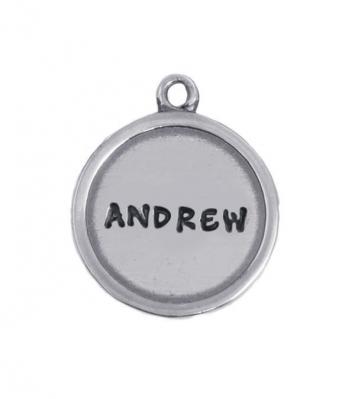 Large Circle Personalized Name Charm Silver