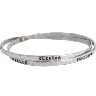 Double Bangle Bracelet for Grandma with names