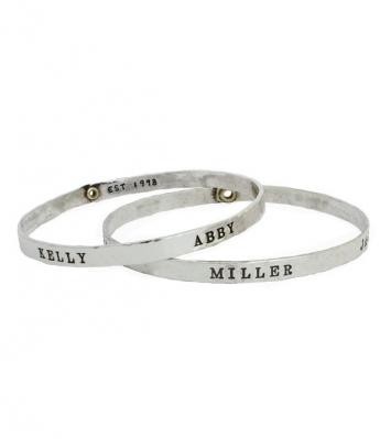 Stamped Grandmother's bangle bracelet