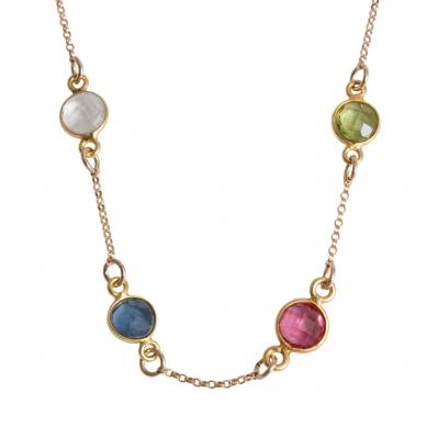 four kid necklace with birthstones gold 4 1