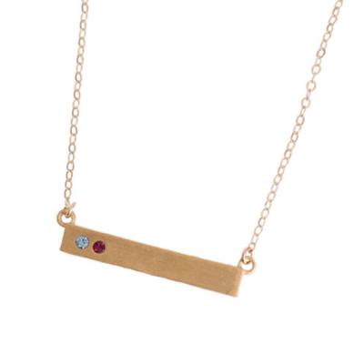 gold birthstone bar necklace