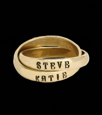 Grandmothers name ring 14K gold Double