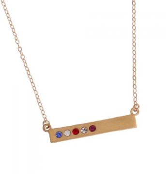 Gold Birthstone Bar Necklace