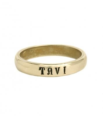 Gold Personalized Ring Band Stacked