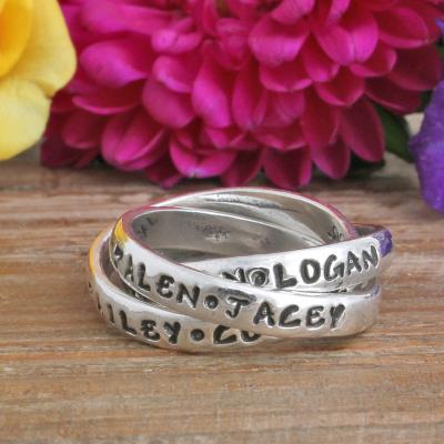 personalized moms ring for 4 kids