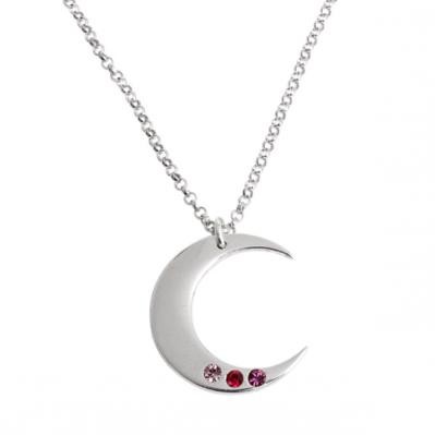 i love you to the moon back necklace with birthstones