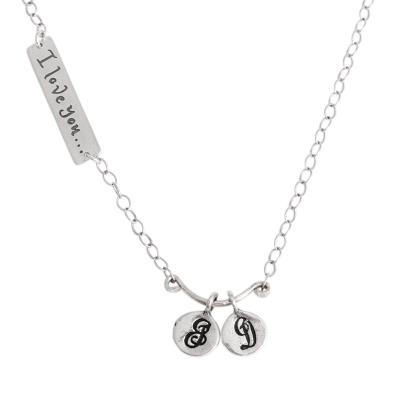 I love you to the moon and back necklace with initial charms