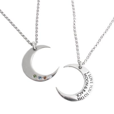 I love you to the moon and back necklace with birthstones deals