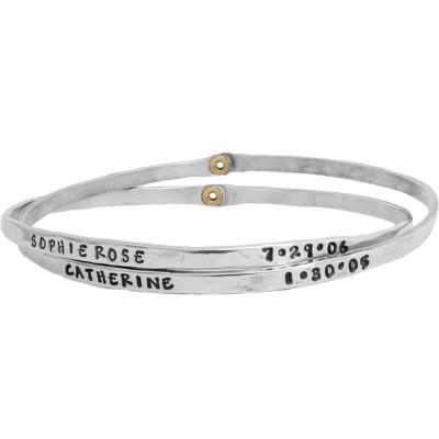 sterling bangle bracelet with names